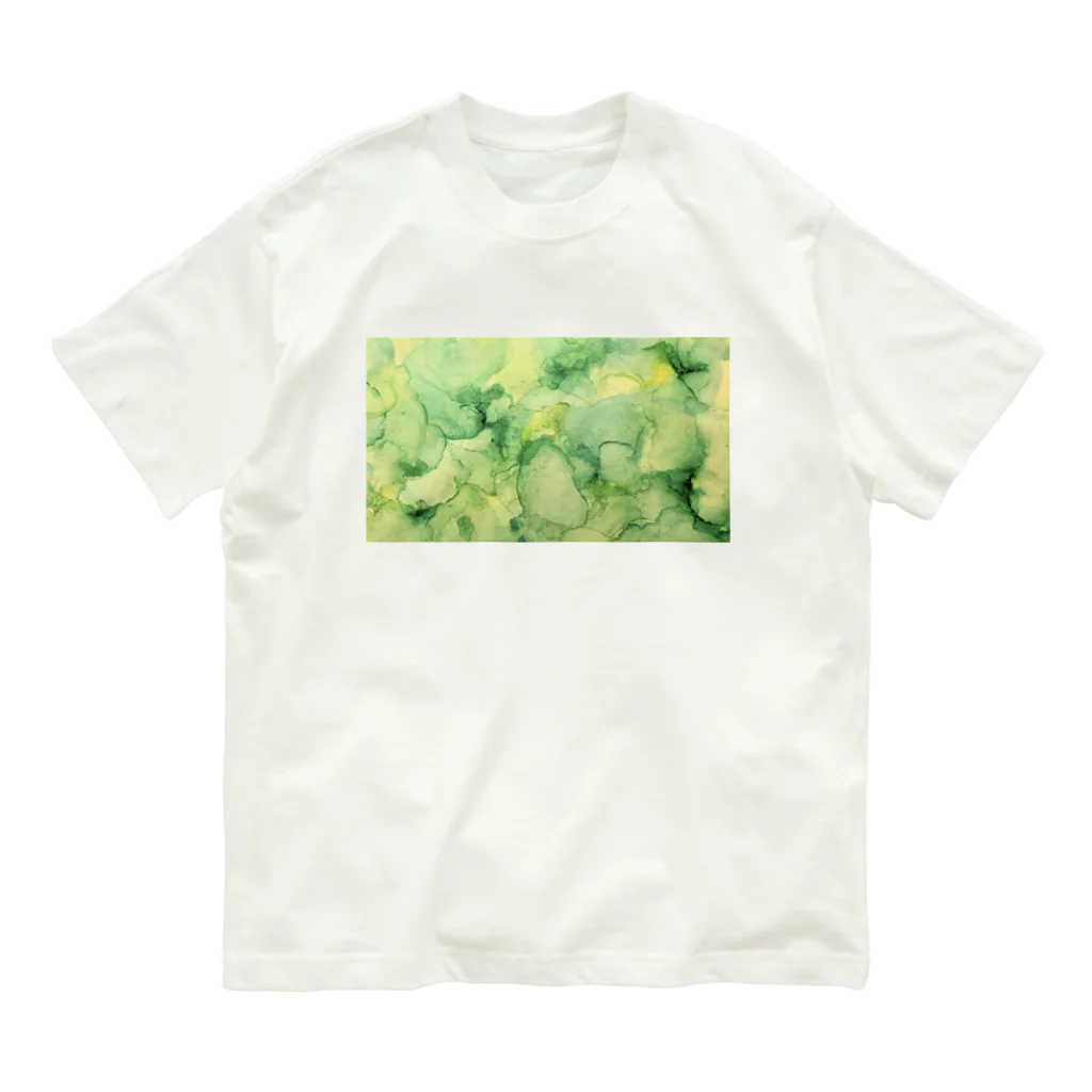 葉月あさこ(風椋)＠癒しの書【公式】の黄緑系 インクアート Organic Cotton T-Shirt