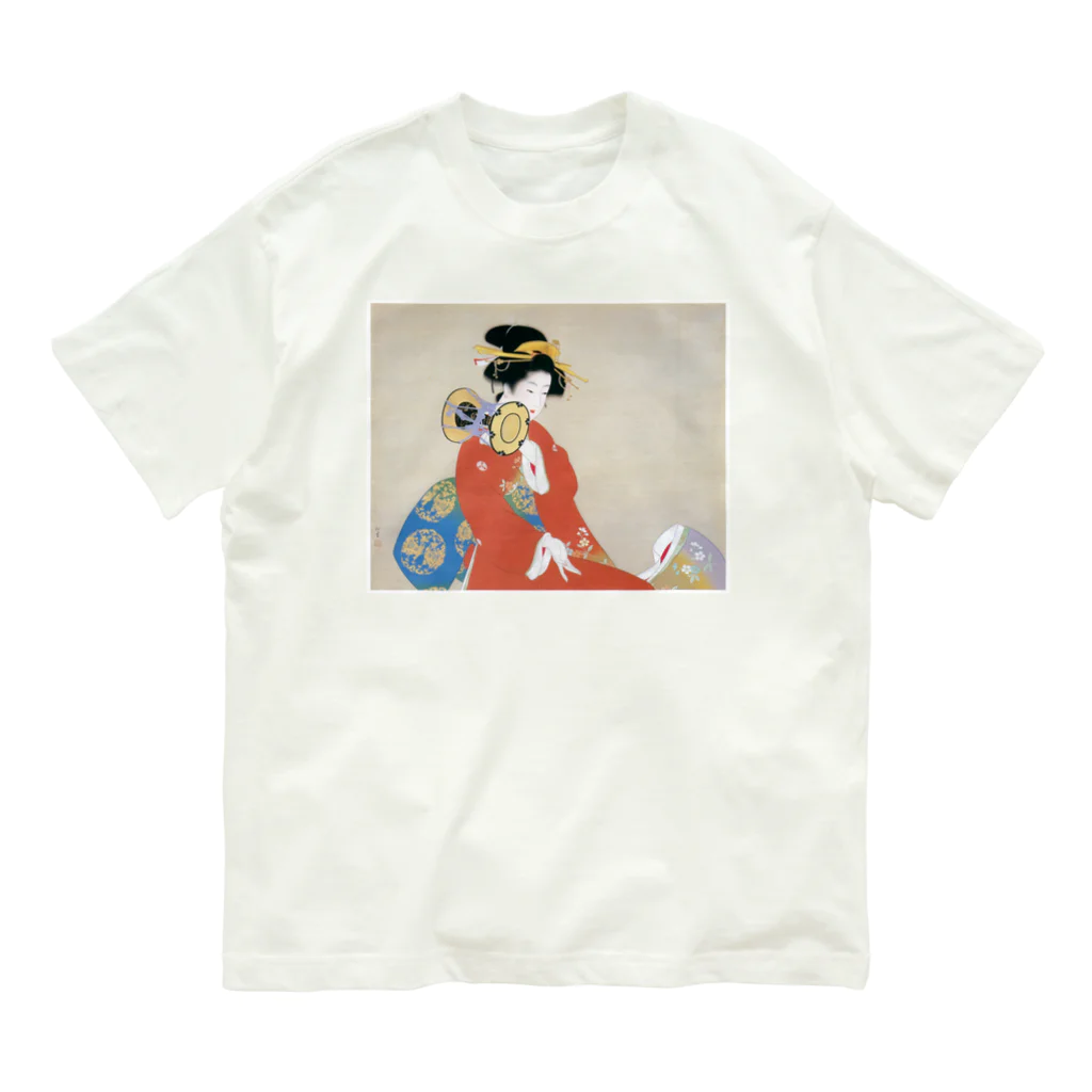 寿めでたや(ukiyoe)のUkiyoe  浮世絵　上村松園・鼓の音 オーガニックコットンTシャツ