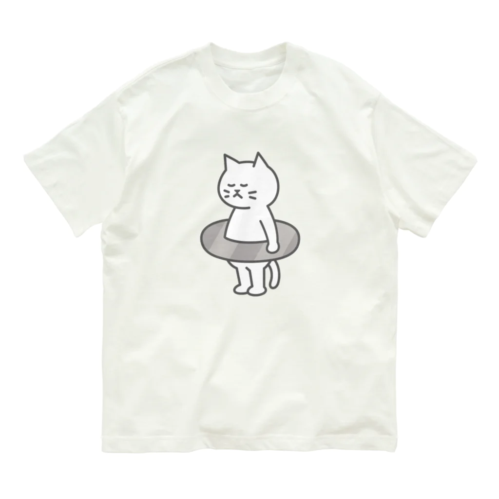 KAWAGOE GRAPHICSのプールが苦手な猫 オーガニックコットンTシャツ