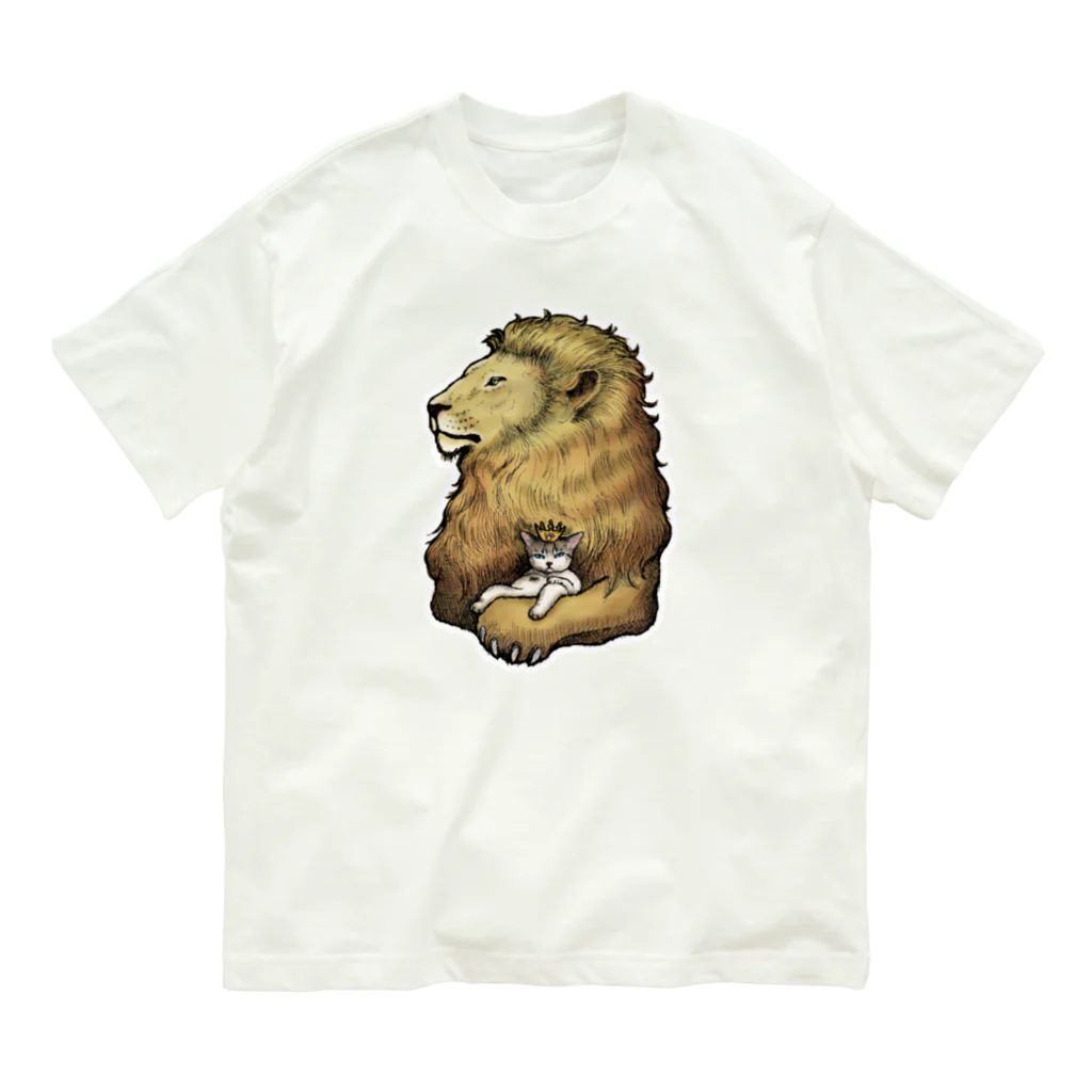 もけけ工房 SUZURI店のカブと獅子(カラー) Organic Cotton T-Shirt