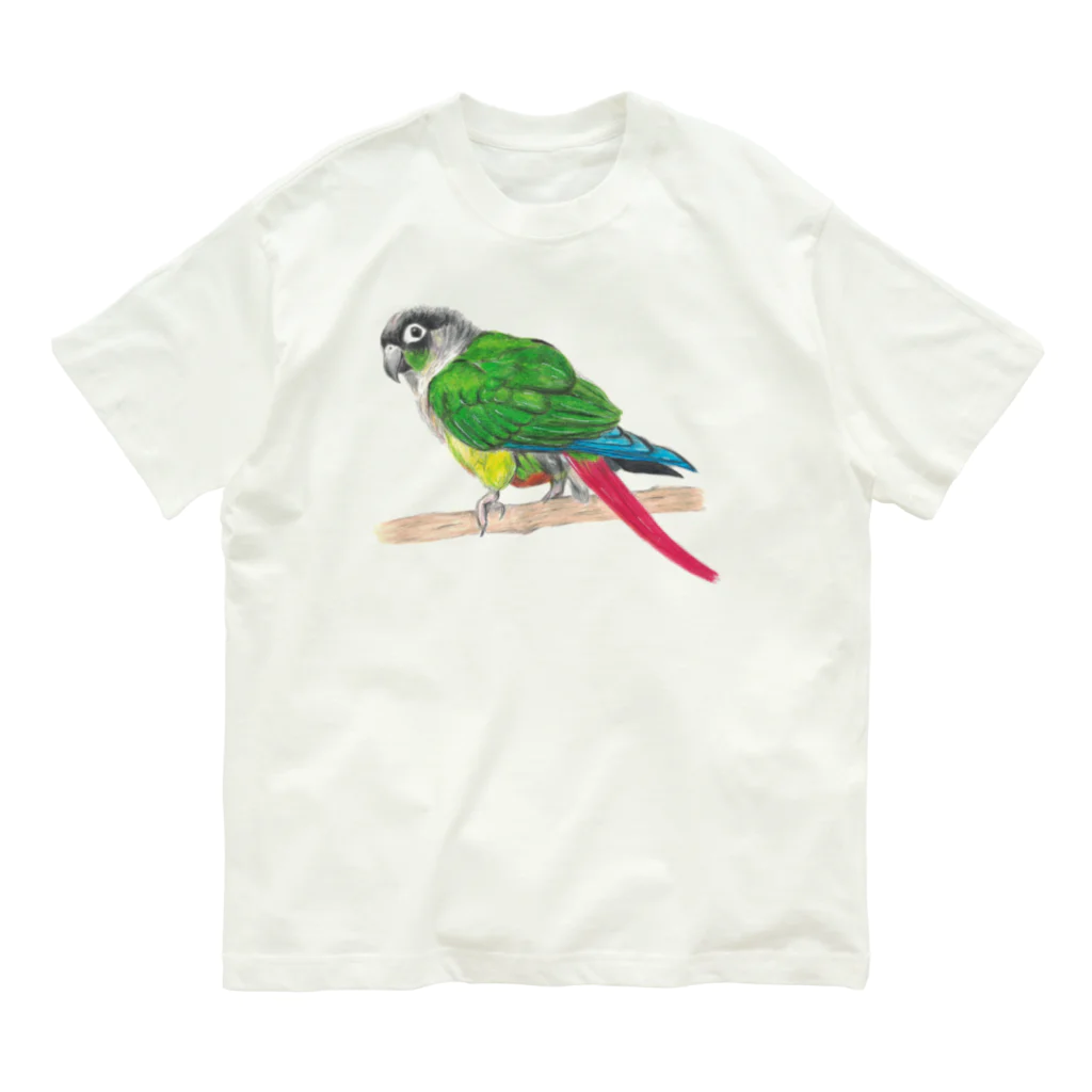 森図鑑の[森図鑑] ウロコインコC 横向き Organic Cotton T-Shirt