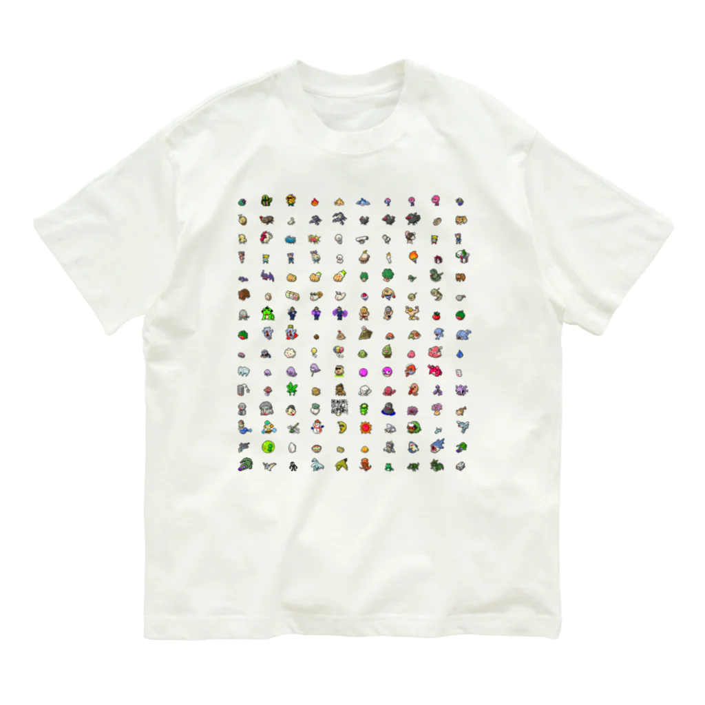 カジテツ玉子の【新】カジモン（ドット絵）オーガニックコットンTシャツ オーガニックコットンTシャツ