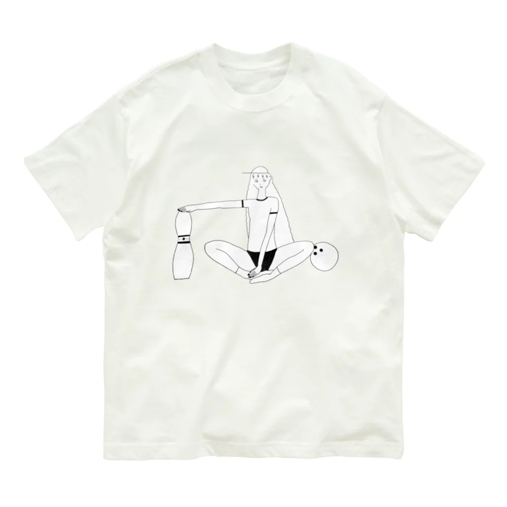 hug∞handのボーリングガール オーガニックコットンTシャツ