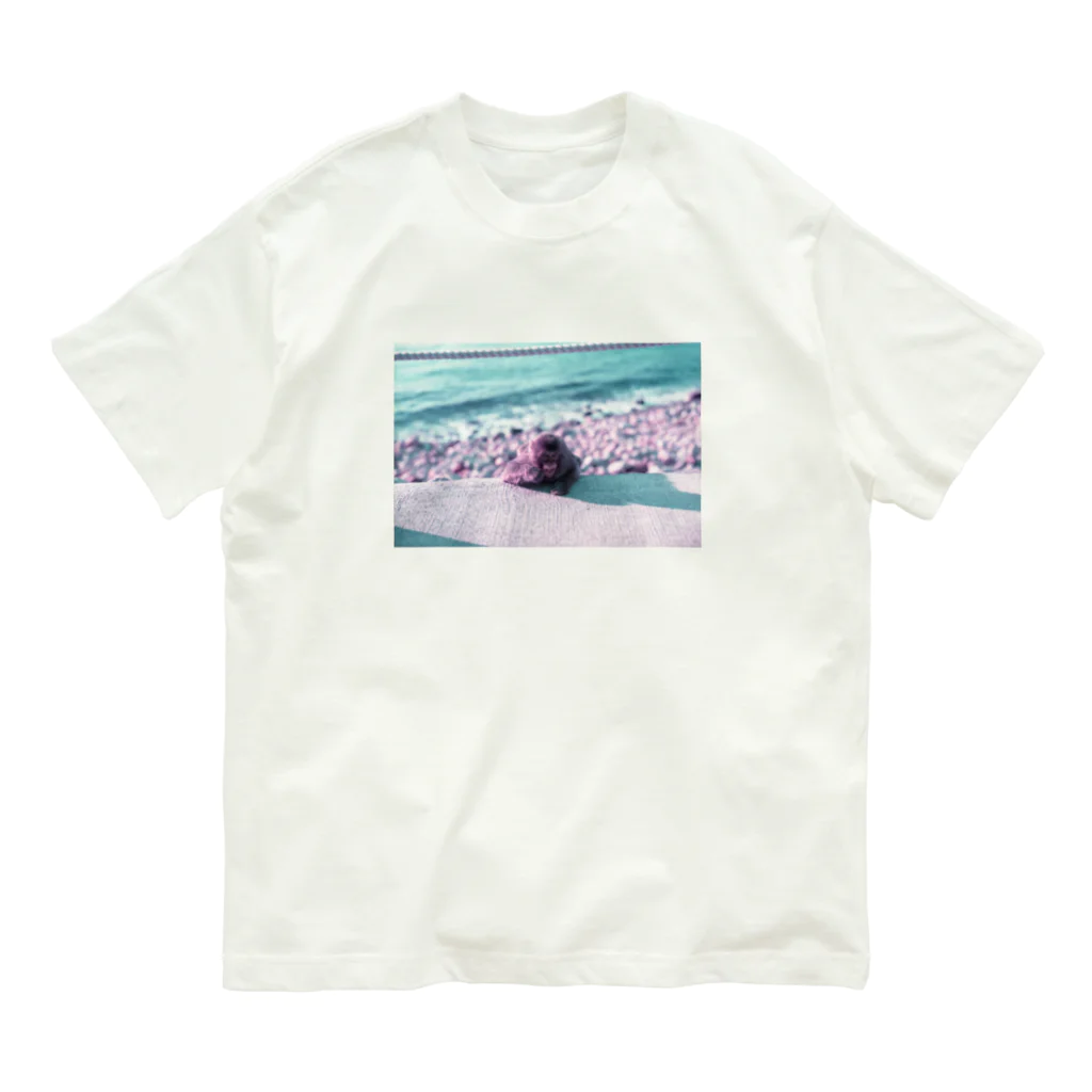 Shiraoyukiのパープルお猿 Organic Cotton T-Shirt