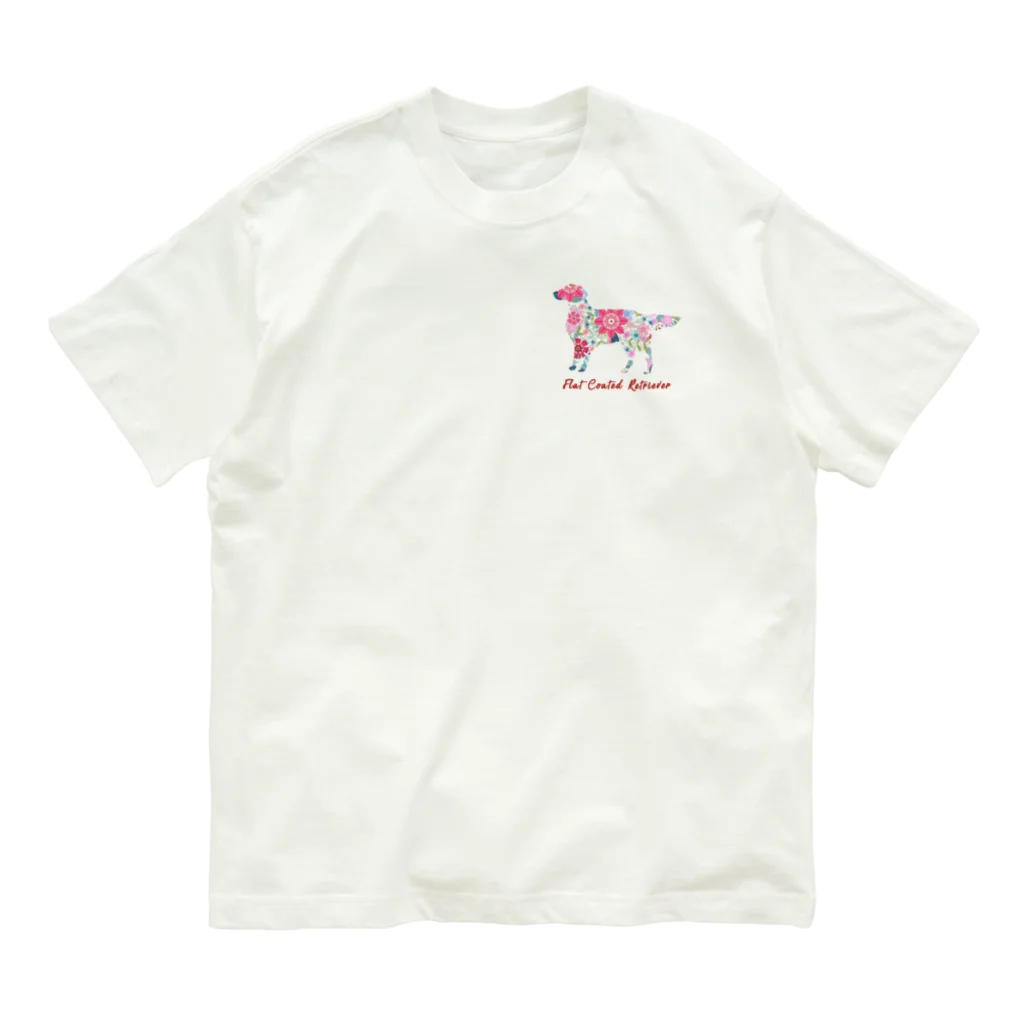 AtelierBoopの花kauwela フラットコーテッドレトリバー Organic Cotton T-Shirt