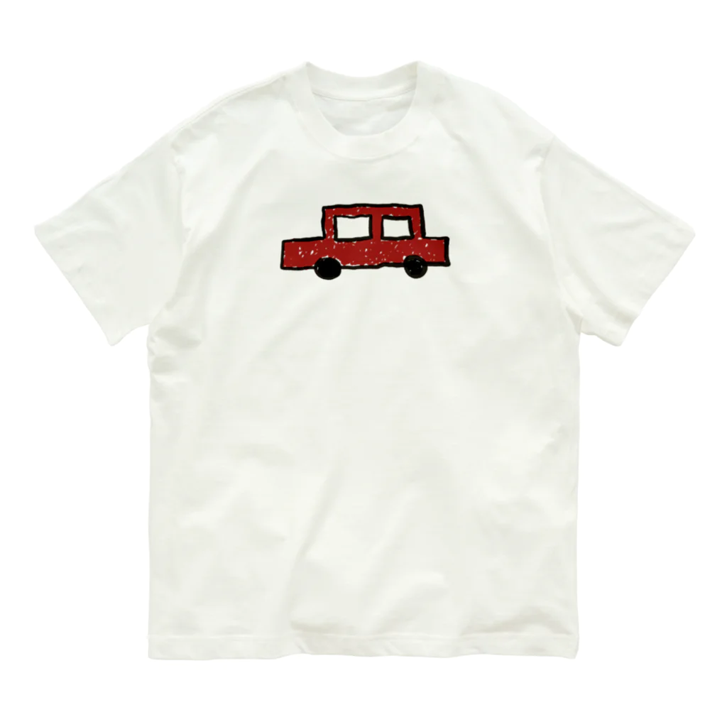 tamaccoの赤い車 オーガニックコットンTシャツ