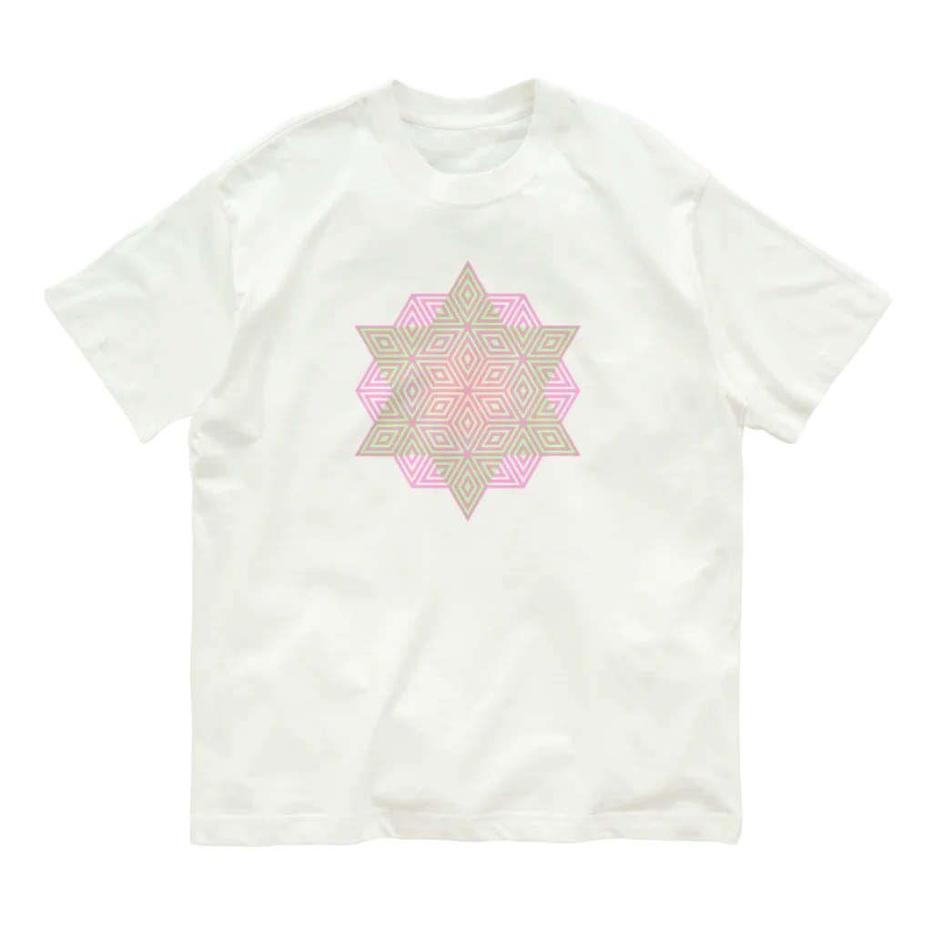 coolbeats🐝💓のハートチャクラ💓アナーハタKASANE-PINK オーガニックコットンTシャツ