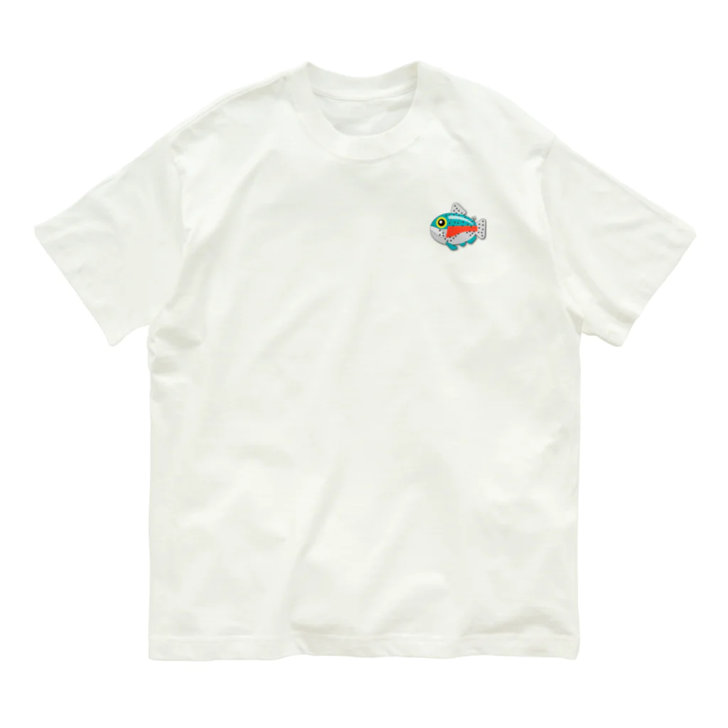 お魚大好きジャパン!!のニジマスちゃん オーガニックコットンTシャツ