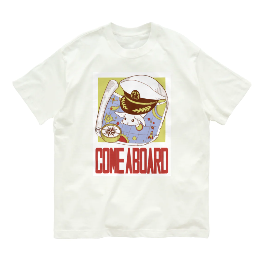 幸うさ.comの羅針盤と宇宙と船長うさぎ Organic Cotton T-Shirt