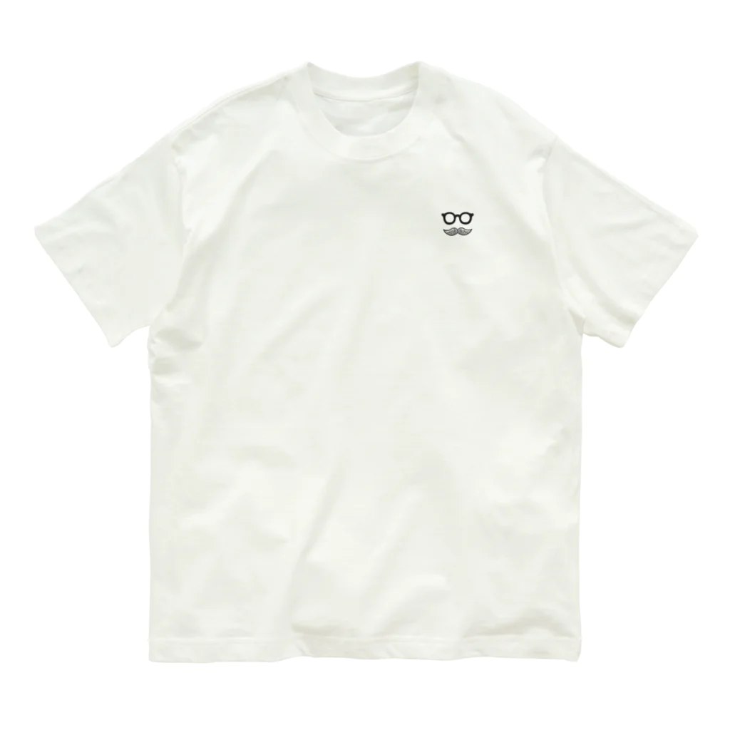 Andiamoのシンプルおひげ。（両面/黒） オーガニックコットンTシャツ