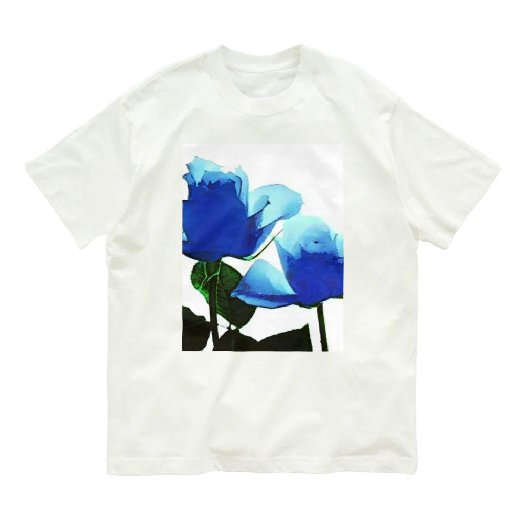 Anna’s galleryのBlue Rose Organic Cotton T-Shirt