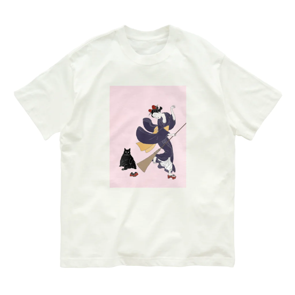 keeeeeep smilingの働く気のない猫ジジ　Jiji’s delivery service オーガニックコットンTシャツ