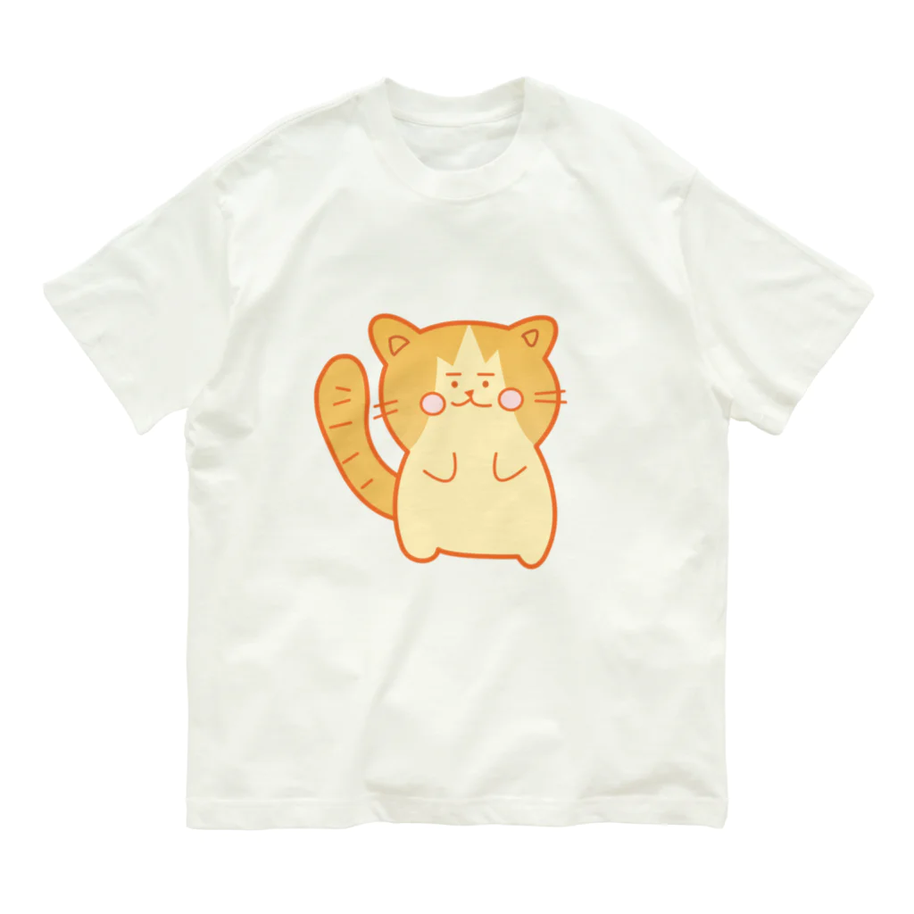 レフデザインのぽっちゃり猫のノアくん オーガニックコットンTシャツ