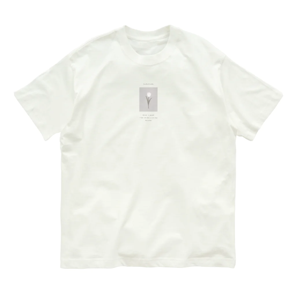 rilybiiのpeach belly milk tea × sugar Tulip* Message Organic Cotton T-Shirt