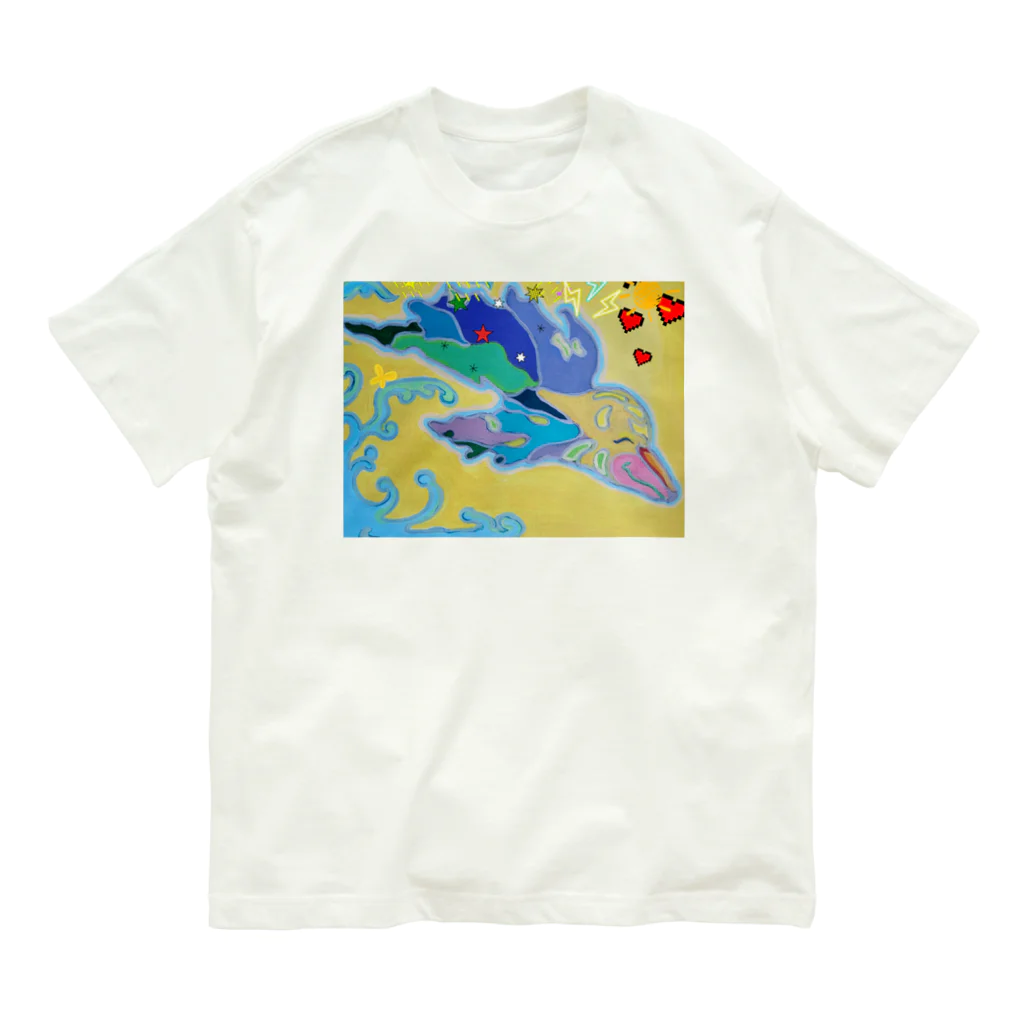 アート工房　甘月蝕(kanngesshoku)『TAaKA』のストアのMary's  tweets『ワーイ、海水浴って最高!!』 Organic Cotton T-Shirt