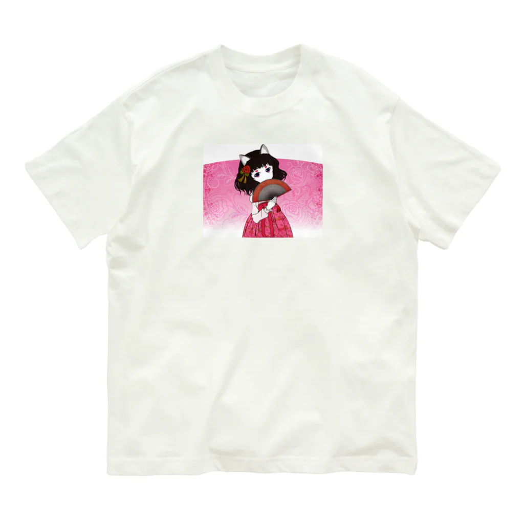 加藤 光雲のRose-design（扇子開きVer.） Organic Cotton T-Shirt