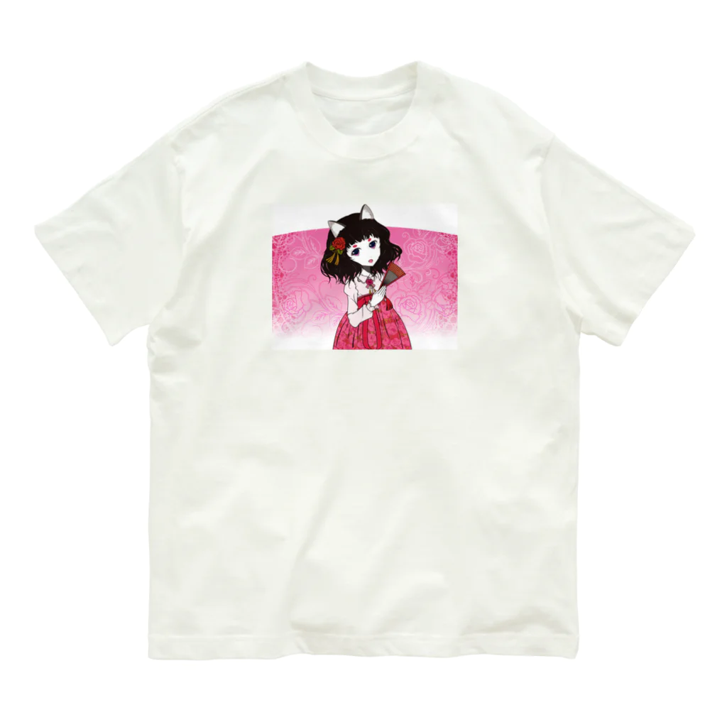 加藤 光雲のRose-design（扇子閉じVer.） Organic Cotton T-Shirt