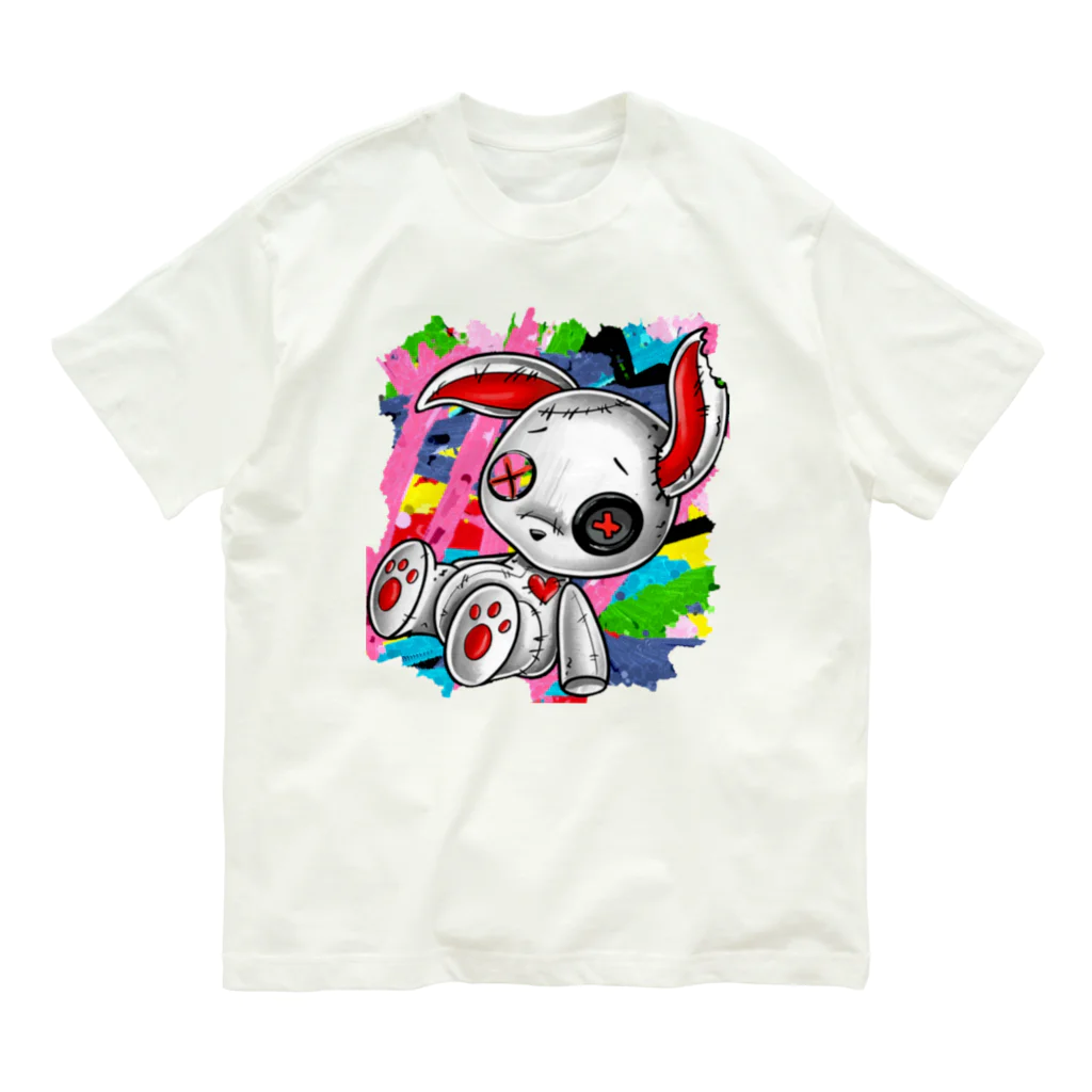 zombie6824のレインボーうさぴょん オーガニックコットンTシャツ