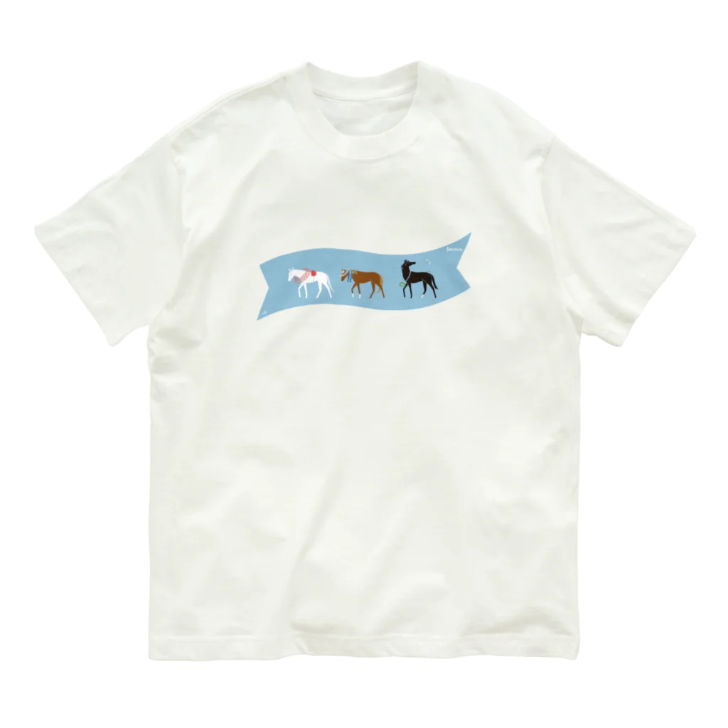 めぐセンセ（馬）のおうまのさんぽ Summer オーガニックコットンTシャツ