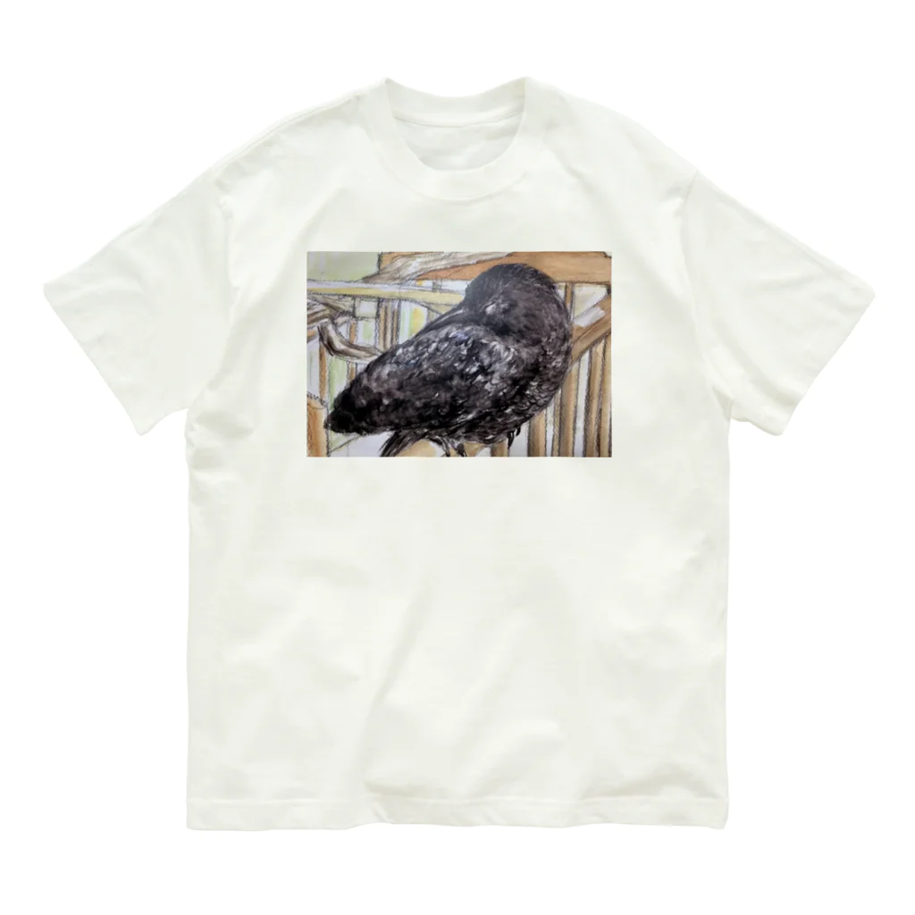 パート主婦しずかのオリジナルイラストグッズのカラスのハッピー Organic Cotton T-Shirt