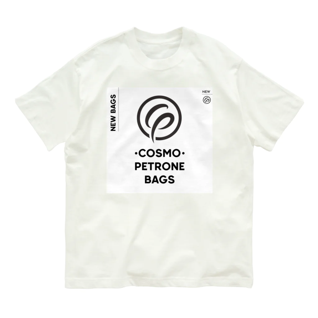 AMPHORASのCOSMO PETRONE new logo オーガニックコットンTシャツ