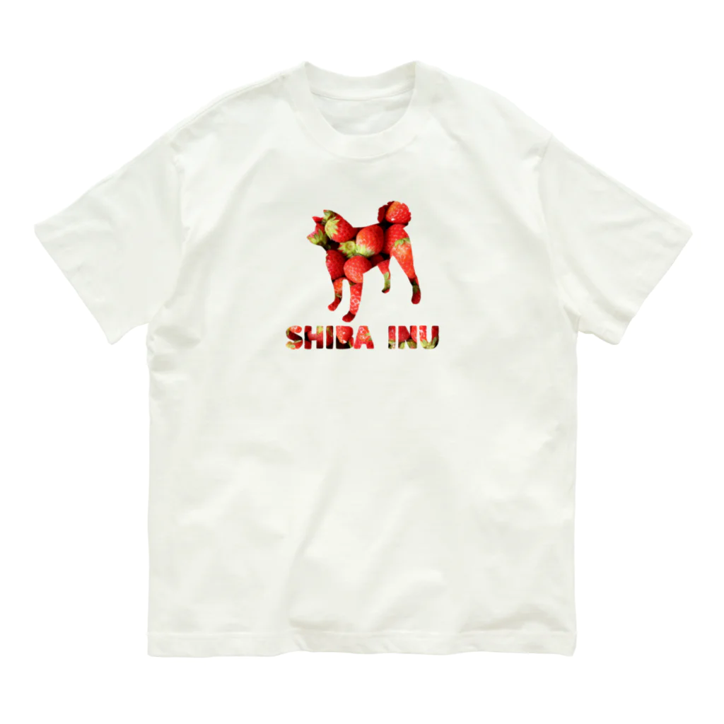 onehappinessのいちご　柴犬 Organic Cotton T-Shirt