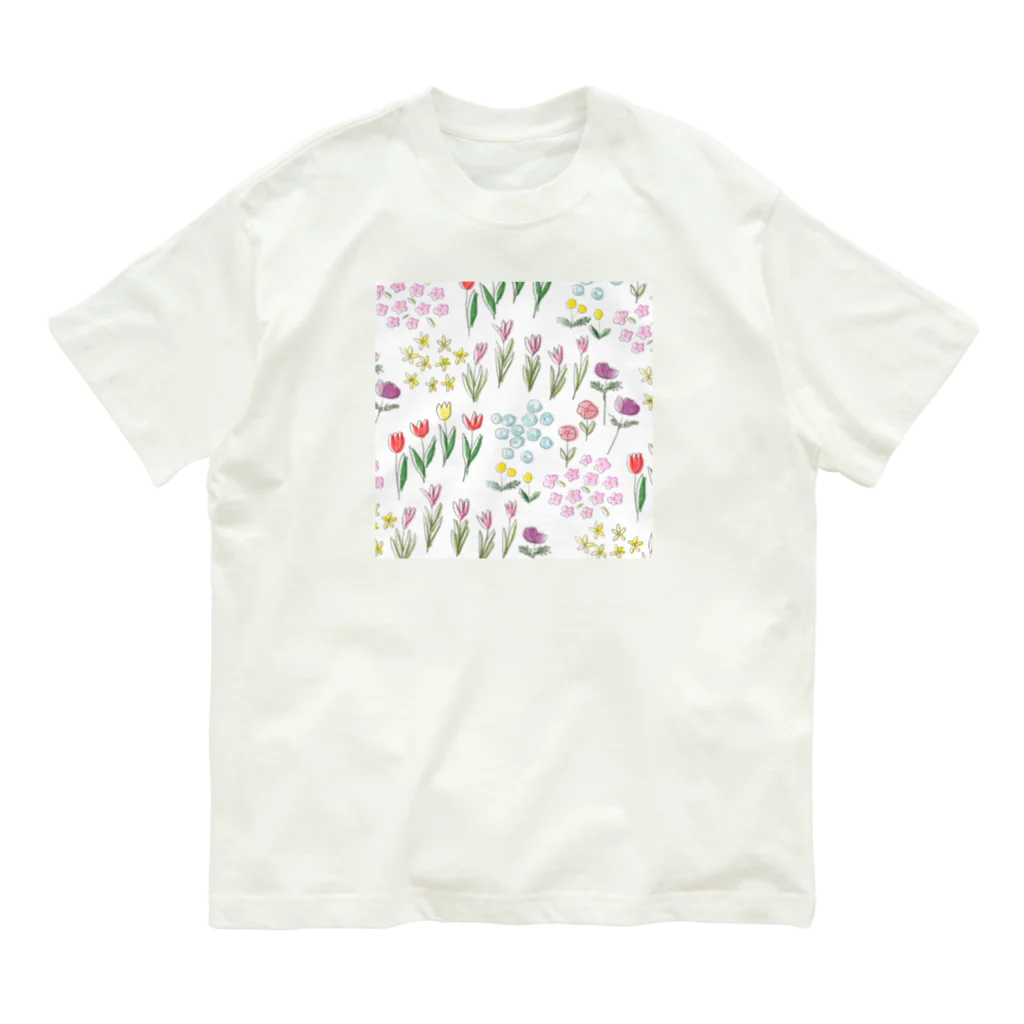 MH goods shopのお花畑 オーガニックコットンTシャツ