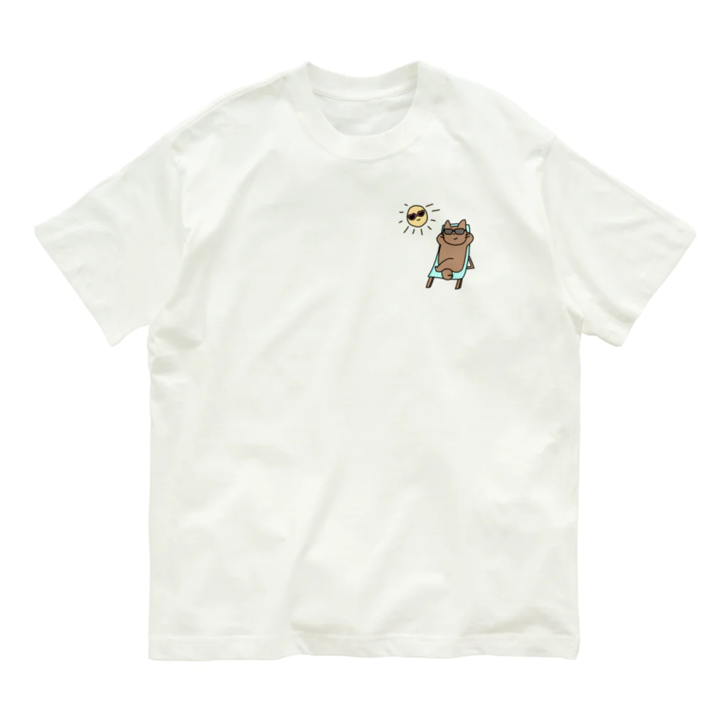 天秤座の太陽と仲良し☀️こんがりねこ Organic Cotton T-Shirt