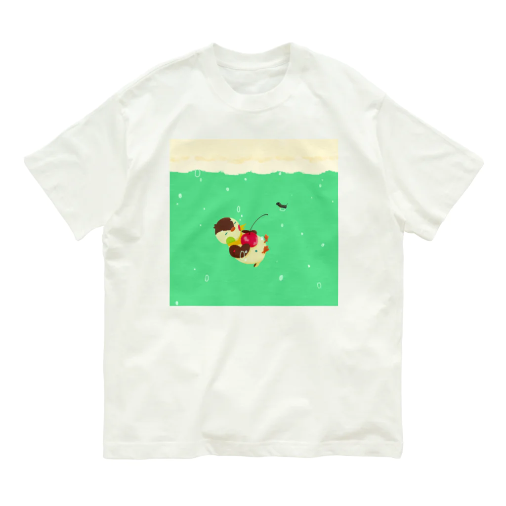 月見里 雀 -yamanashi suzume-のクリームソーダ雀 Organic Cotton T-Shirt