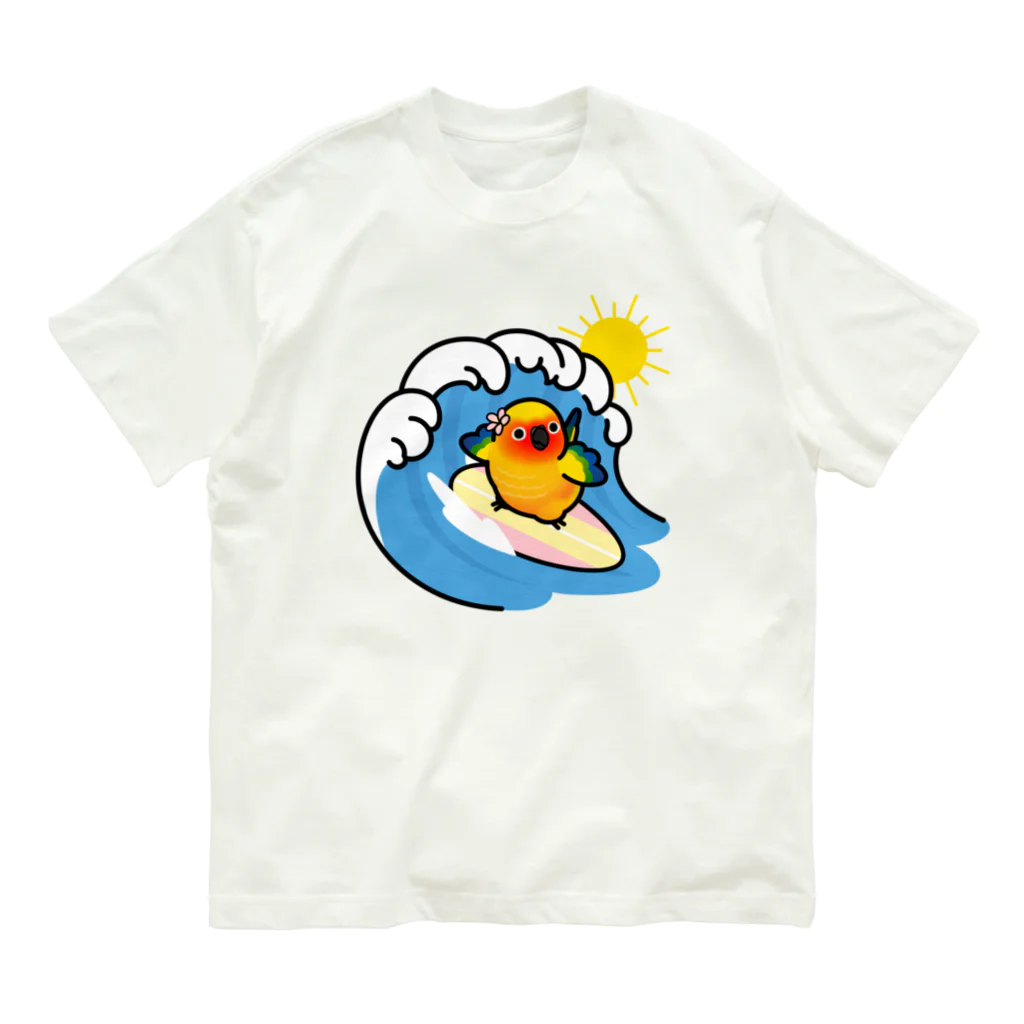 Cody the LovebirdのChubby Bird コガネメキシコインコ　サーフィン Organic Cotton T-Shirt