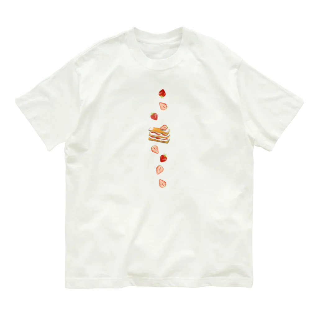 しま✳︎スイーツ/パティシエのいちごのミルフィーユ Organic Cotton T-Shirt