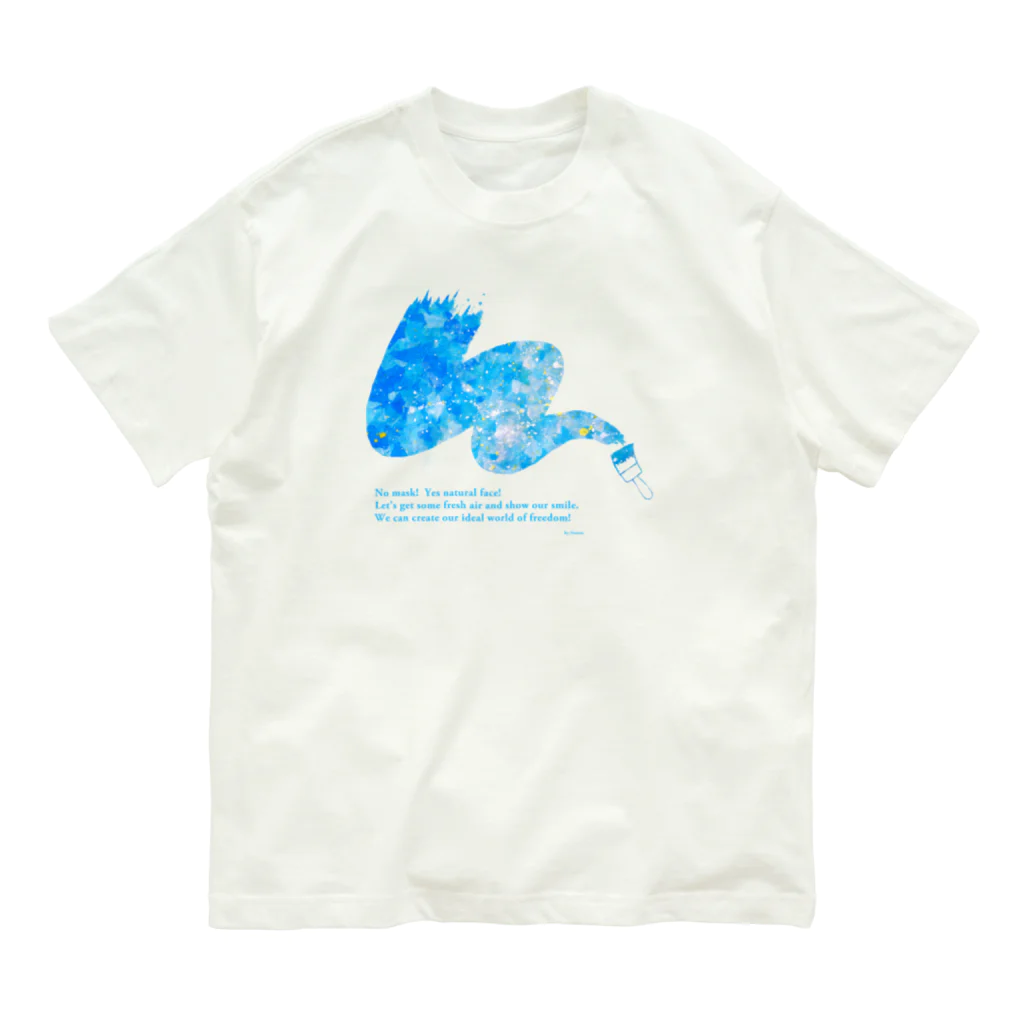 Nattsu.のアートショップの爽やか ペイントデザイン　Clear ノーマスク オーガニックコットンTシャツ