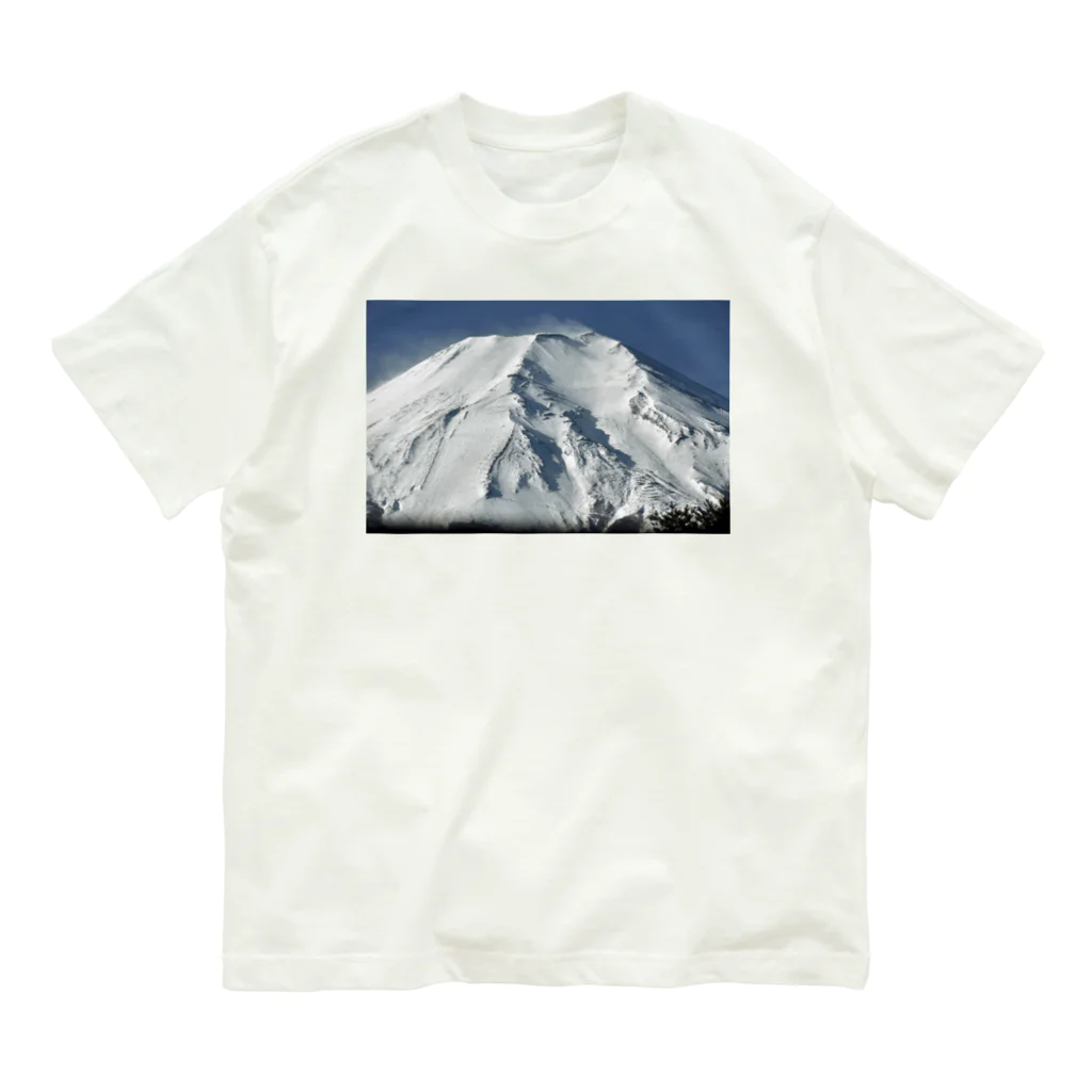 下田村の冠雪した富士山_003 Organic Cotton T-Shirt