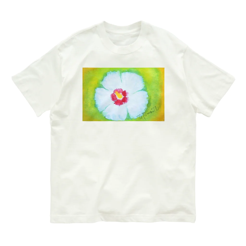 SUZURI.KEY-CHANのフヨウ誕生日花8月5日 Organic Cotton T-Shirt