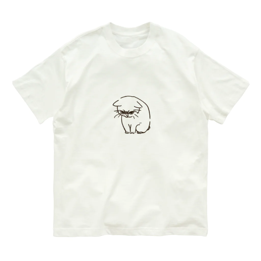 ハムチャンホンポ suzuri店のブチギレにゃんこ オーガニックコットンTシャツ