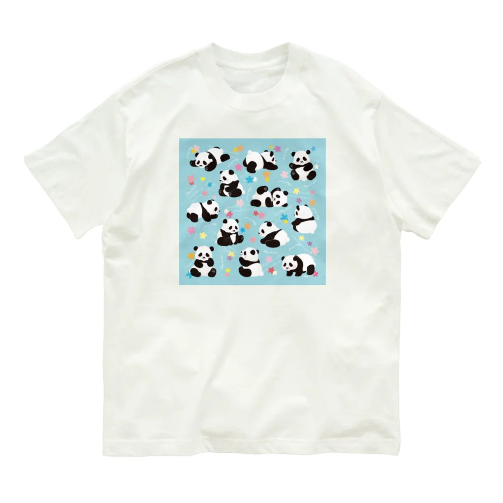 Satokostudioのいろいろパンダくん Organic Cotton T-Shirt