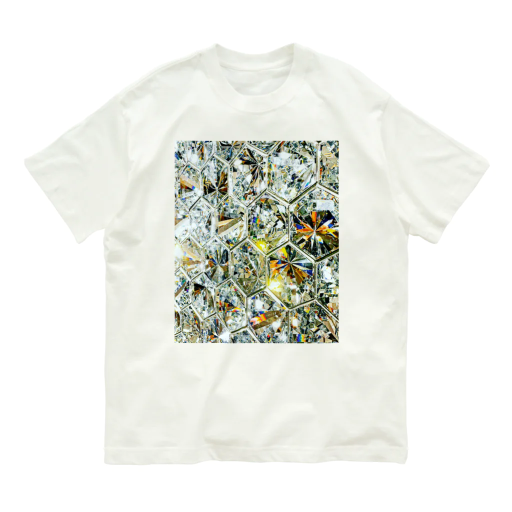 ya-pyのダイヤモンド キラキラ 宝石 Organic Cotton T-Shirt