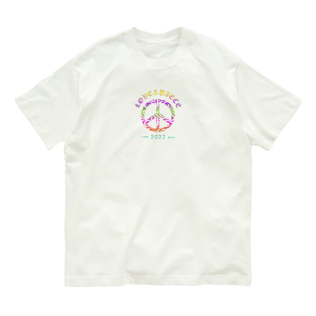 薈.collectionのLove＆peaceシリーズRainbowcolorバージョン Organic Cotton T-Shirt