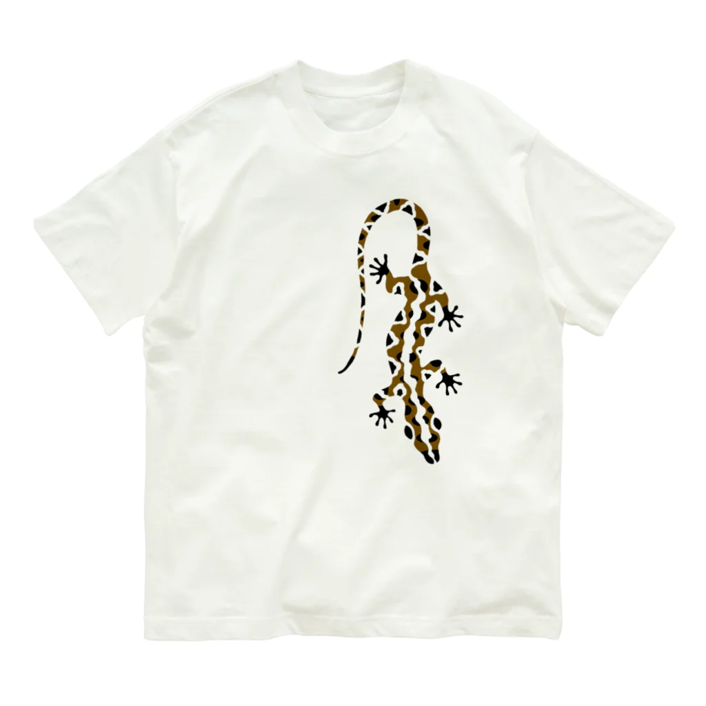 ツバメ堂の茶色のトカゲ Organic Cotton T-Shirt