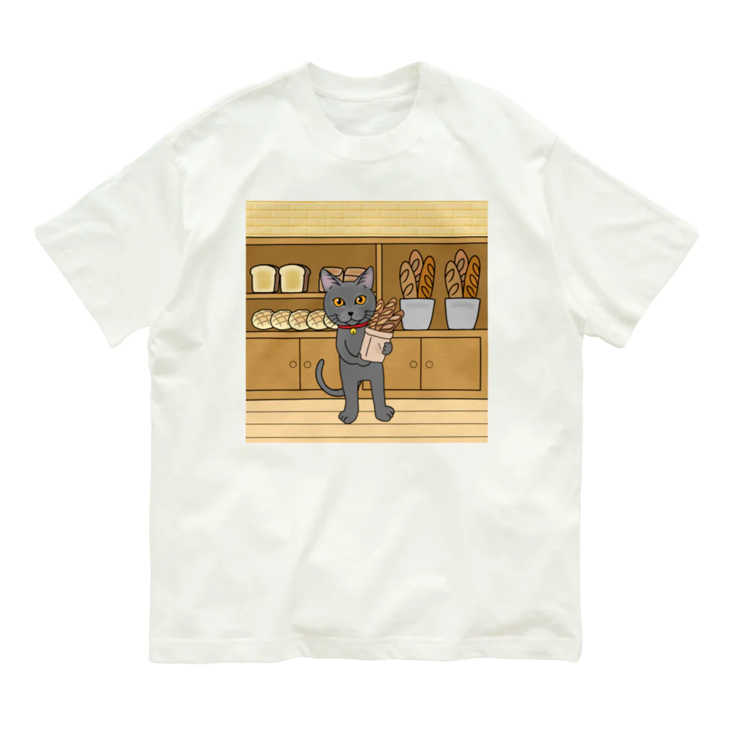 猫のイラスト屋さんのlien sumomomilk オーガニックコットンTシャツ