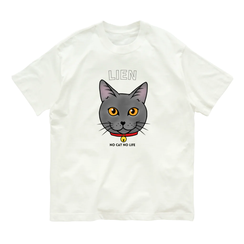 猫のイラスト屋さんのlien sumomomilk オーガニックコットンTシャツ