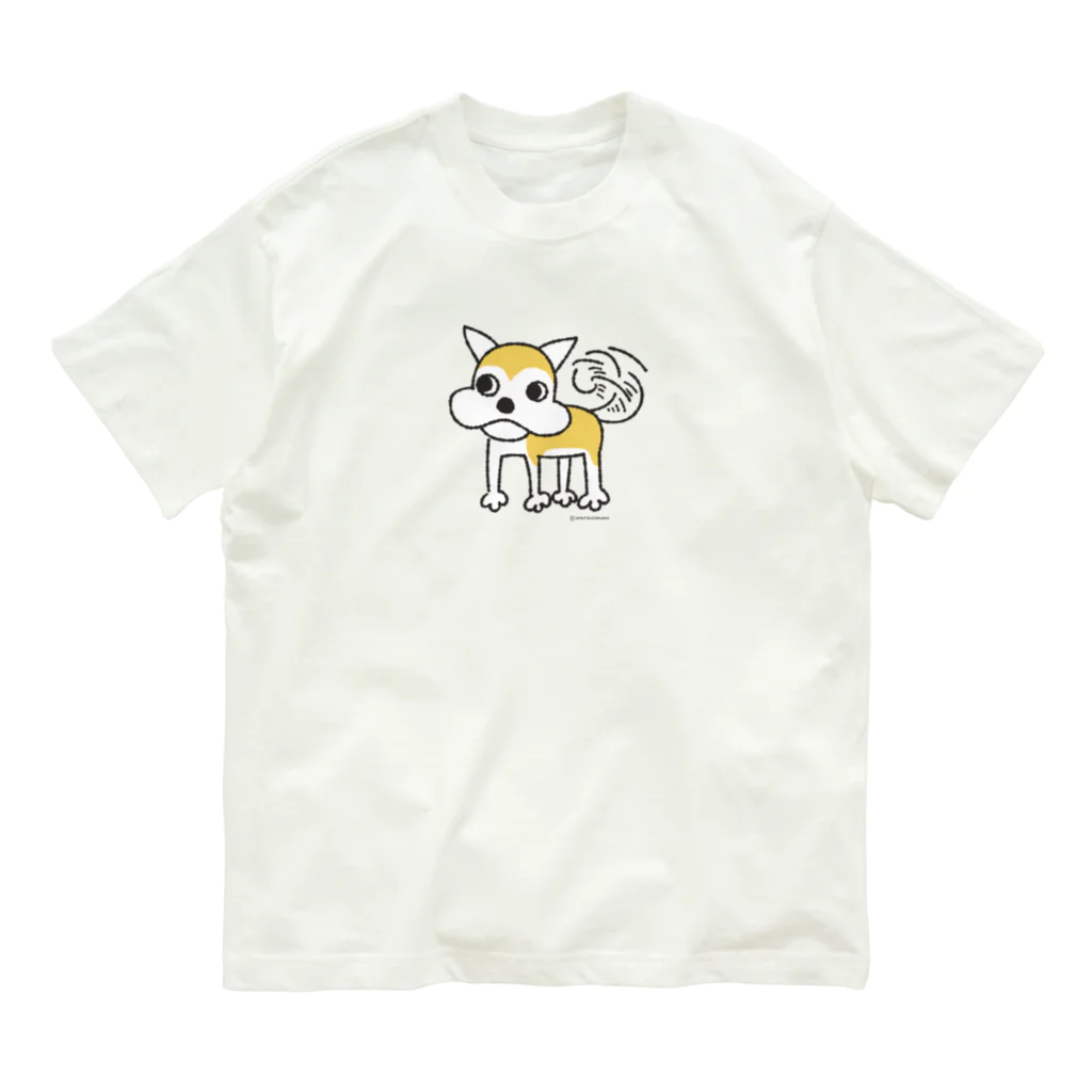 オムッチーのしっぽ振りふりミックス犬かカブちん オーガニックコットンTシャツ