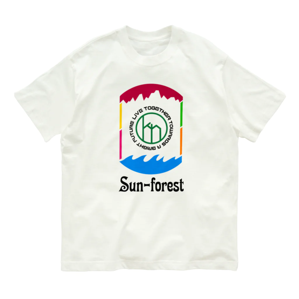 label greenの虹色sun-forest オーガニックコットンTシャツ