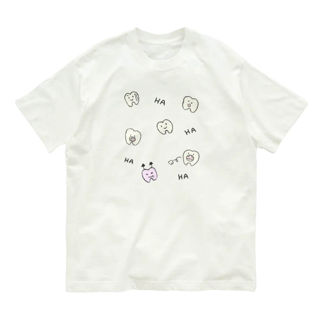 おむふみ屋の歯が抜けた歯くんと仲間たち Organic Cotton T-Shirt