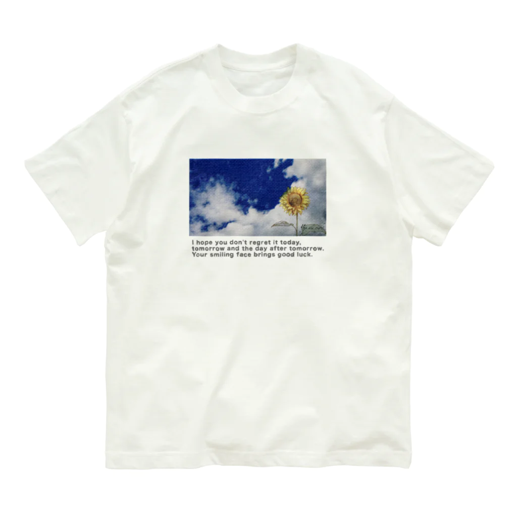 yuu all rightの〝空とひまわり〟向日葵 オーガニックコットンTシャツ