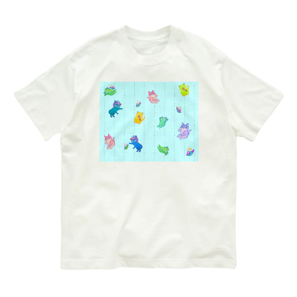 char pottery のトリねこパーティー Organic Cotton T-Shirt