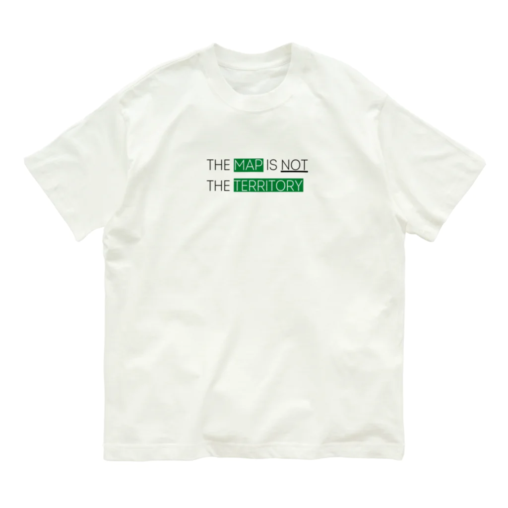 There will be answers.（つんパンダ）オンラインショップのTHE MAP IS NOT THE TERRITORY オーガニックコットンTシャツ