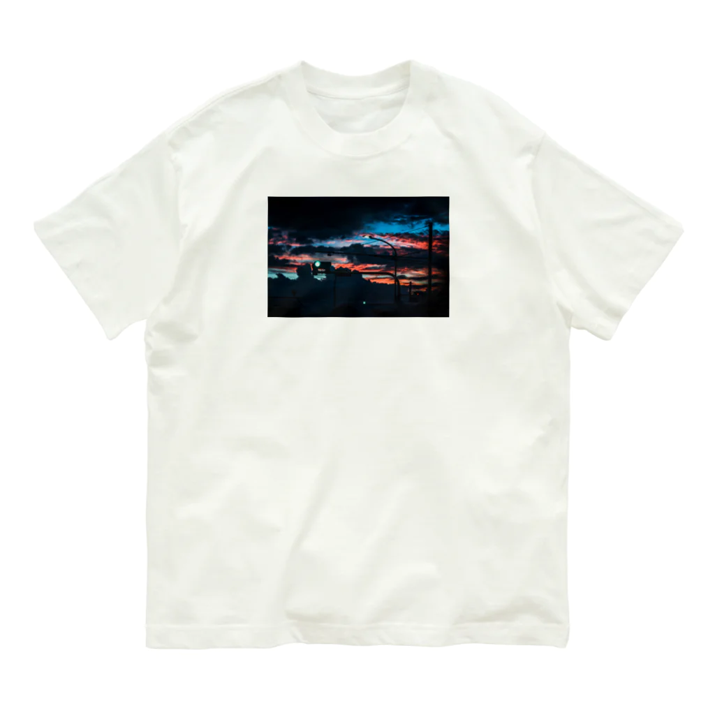 久留米運送の仕事帰りの夕景 オーガニックコットンTシャツ