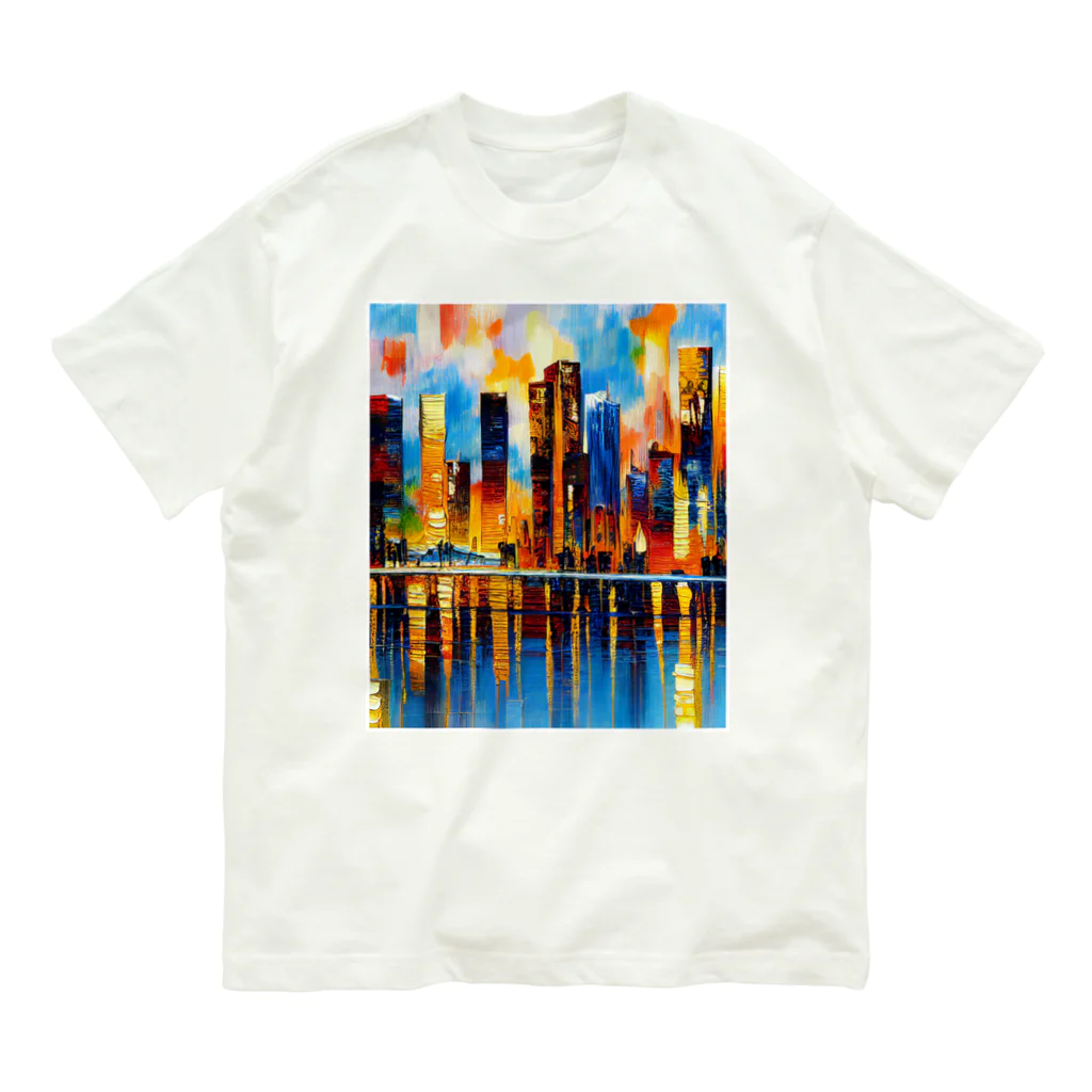 okada_labのCITYSCAPE オーガニックコットンTシャツ