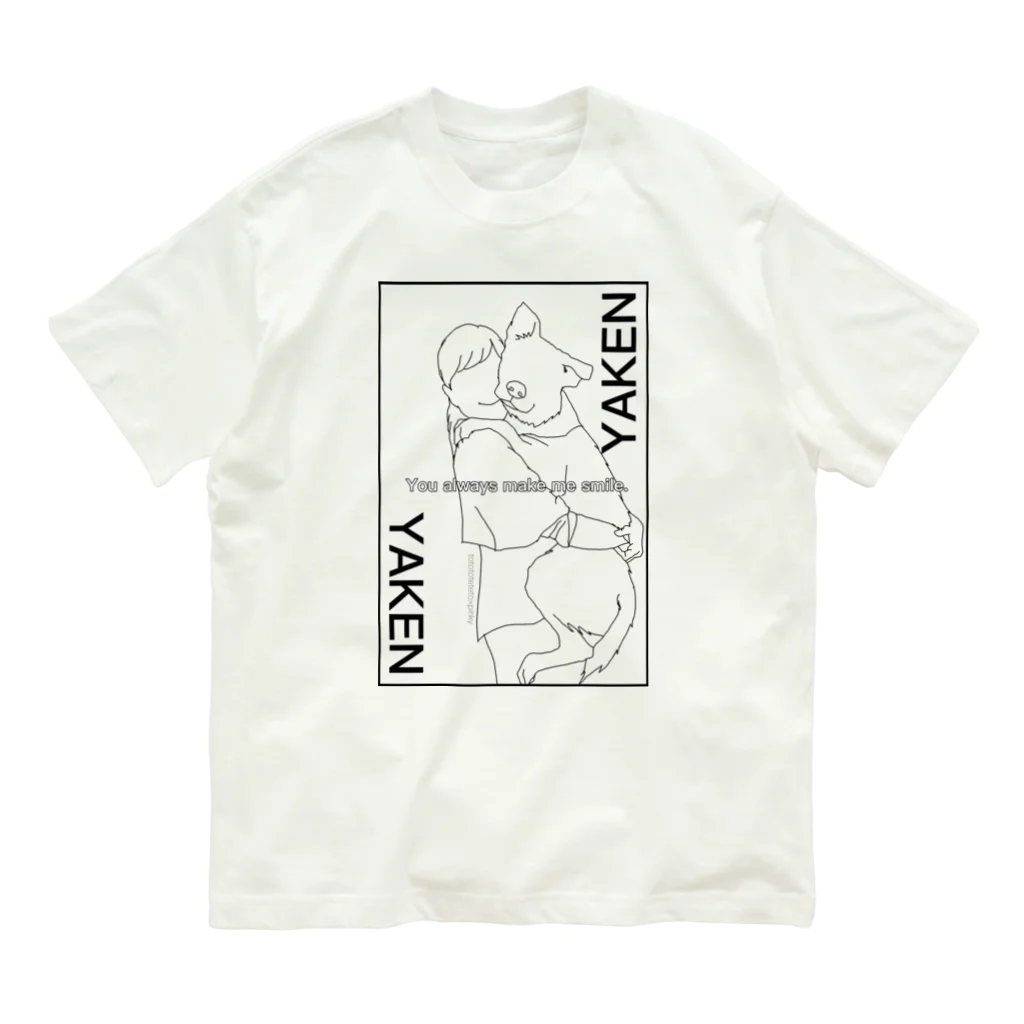 KOBEアニマルレスキューPinkyのYAKENシリーズ５大きくても抱っこ Organic Cotton T-Shirt